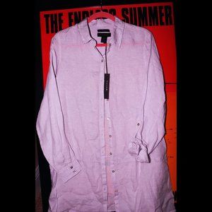 100% LINEN TAHARI LAVENDER BUTTON-DOWN